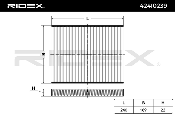 O745 FILTER KABINA K1251 RIDEX 424I0239