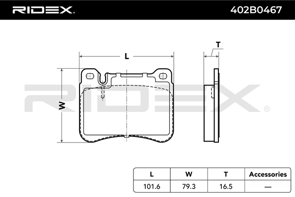 05P1276 PLOCKI ZADNI MERCEDES W204 RIDEX 402B0467