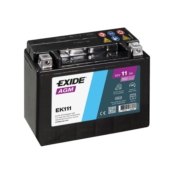 AKUMULATOR EXIDE 12V11AH START STOP GEL EK111/YTX12BS