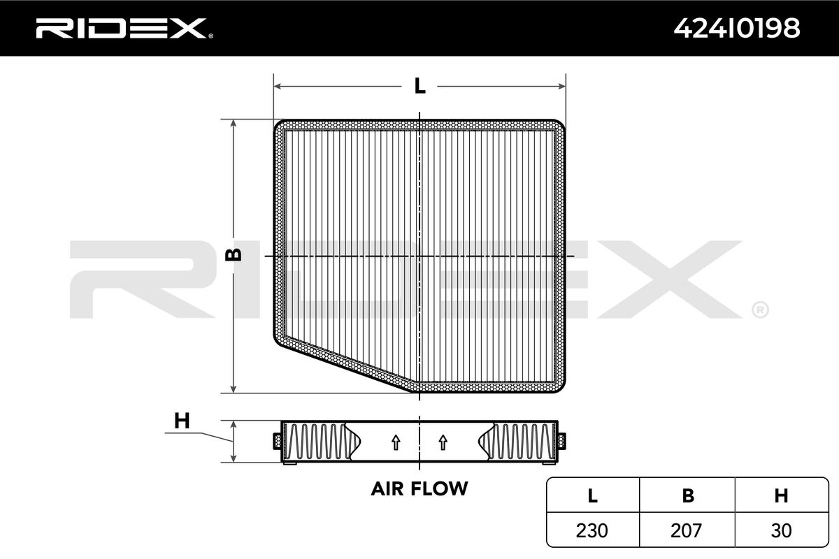 X078 FILTER KABINA K1104A RIDEX 424I0198