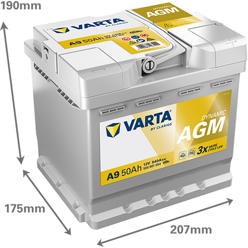 AKUMULATOR VARTA 12V50AH AGM SILVER