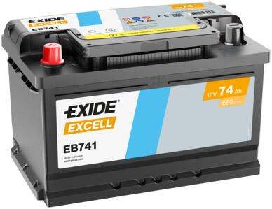 AKUMULATOR EXIDE 12V74AH EXCELL LEVA EB741
