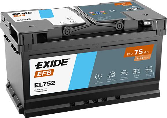 AKUMULATOR EXIDE 12V75AH EFB EL752 